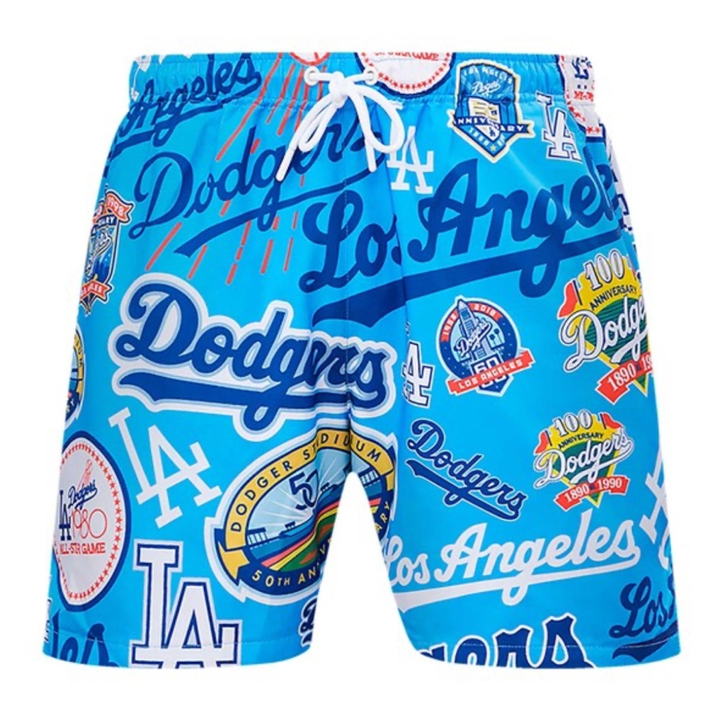 Los Angeles Dodgers ProStandard Graphic Swim Shorts Small Rare